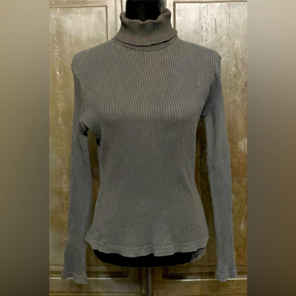 Real Comfort Black Ribbed turtleneck sweater - Size Large